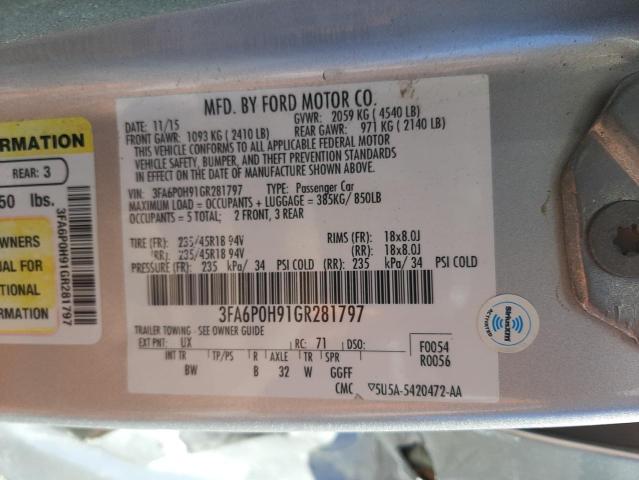 Photo 10 from auction – 2016 FORD FUSION SE with VIN 3FA6P0H91GR281797