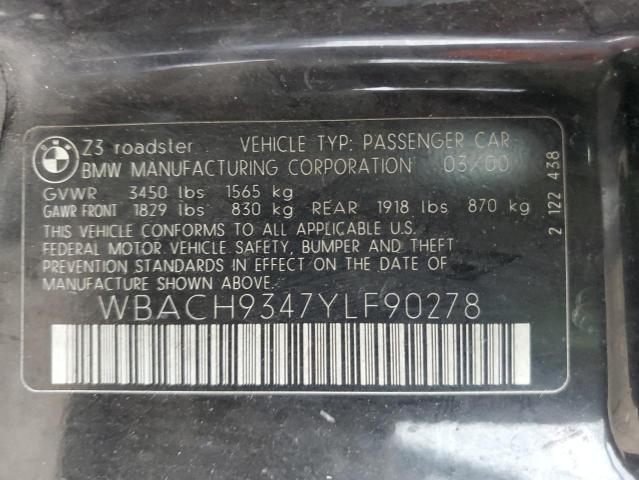 Photo 10 from auction – 2000 BMW Z3 2.3 with VIN WBACH9347YLF90278