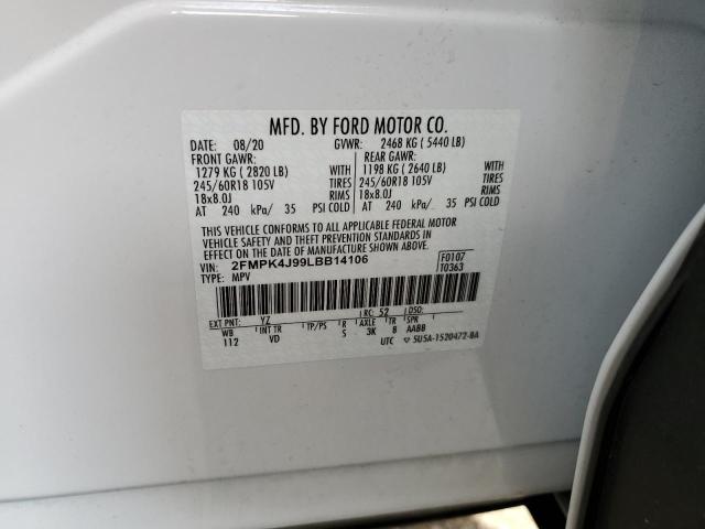 Photo 10 from auction – 2020 FORD EDGE SEL with VIN 2FMPK4J99LBB14106