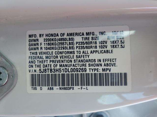 Photo 10 from auction – 2013 ACURA RDX TECHNO with VIN 5J8TB3H51DL009269