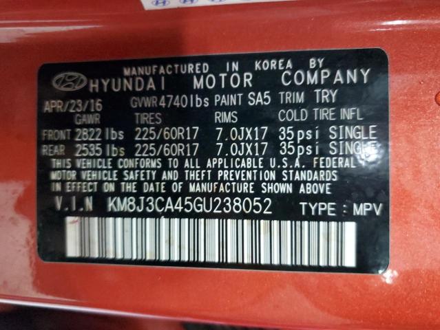 Photo 10 from auction – 2016 HYUNDAI TUCSON LIM with VIN KM8J3CA45GU238052