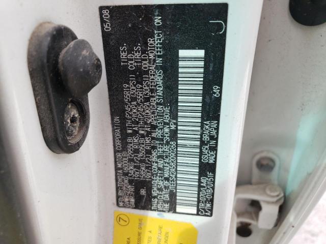 Photo 10 from auction – 2008 TOYOTA HIGHLANDER with VIN JTEES42A582090268