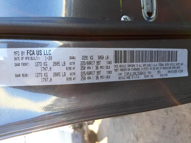 Photo 10 from auction – 2020 JEEP CHEROKEE L with VIN 1C4PJLLBXLD596418