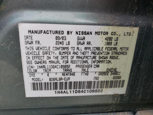 Photo 10 from auction – 2004 NISSAN ALTIMA BAS with VIN 1N4AL11D64C109852