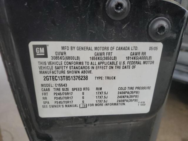 Photo 10 from auction – 2005 GMC NEW SIERRA with VIN 2GTEC13T851376238