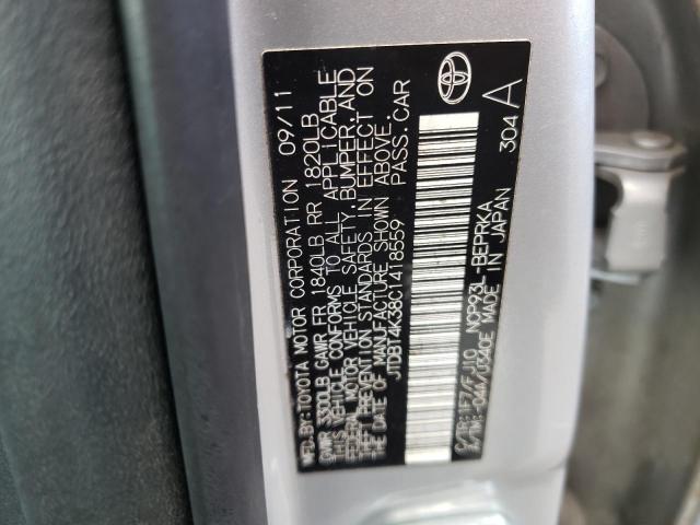 Photo 10 from auction – 2012 TOYOTA YARIS with VIN JTDBT4K38C1418559