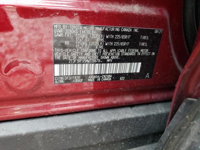 Photo 10 from auction – 2021 TOYOTA RAV4 LE with VIN 2T3F1RFV5MW226678