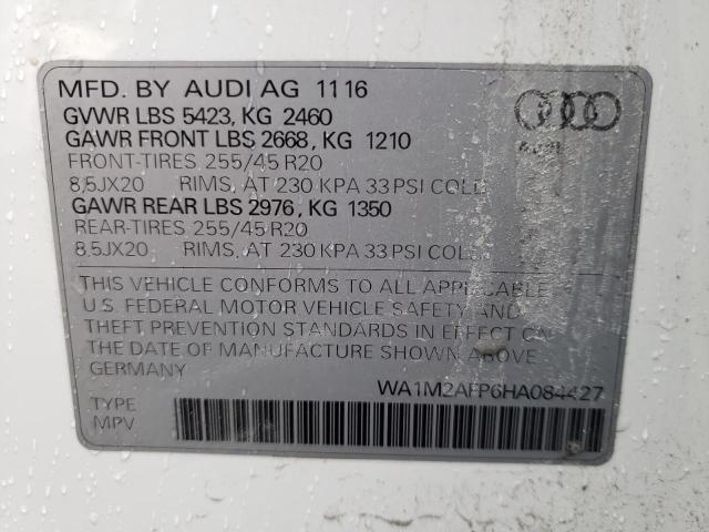 Photo 10 from auction – 2017 AUDI Q5 PREMIUM with VIN WA1M2AFP6HA084427