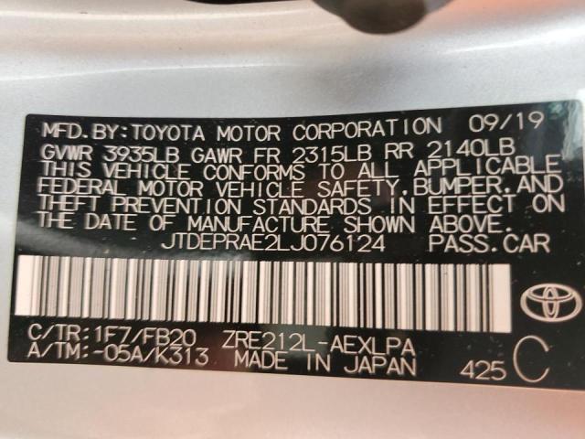 Photo 10 from auction – 2020 TOYOTA COROLLA LE with VIN JTDEPRAE2LJ076124