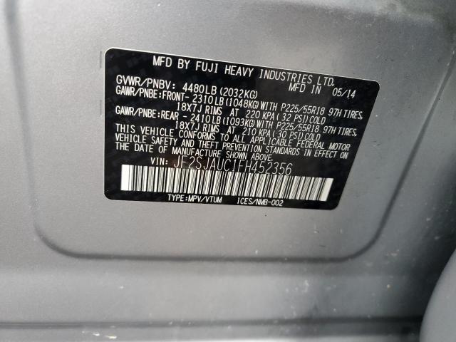 Photo 10 from auction – 2015 SUBARU FORESTER 2 with VIN JF2SJAUC1FH452356