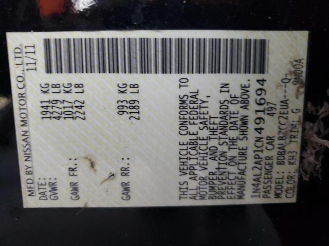 Photo 10 from auction – 2012 NISSAN ALTIMA BAS with VIN 1N4AL2AP1CN491694