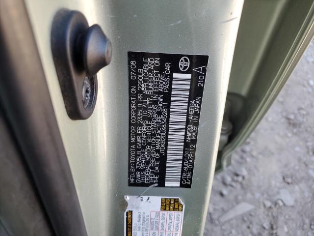 Photo 10 from auction – 2008 TOYOTA PRIUS with VIN JTDKB20UX83452811