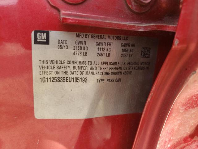 Photo 10 from auction – 2014 CHEVROLET IMPALA LT with VIN 1G1125S35EU105192