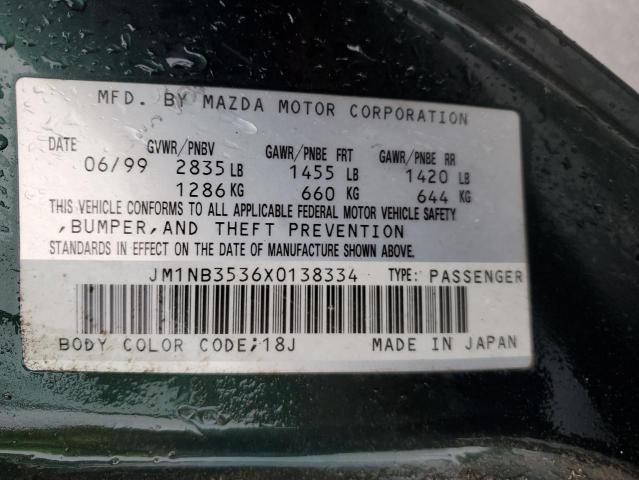Photo 10 from auction – 1999 MAZDA MX-5 MIATA with VIN JM1NB3536X0138334