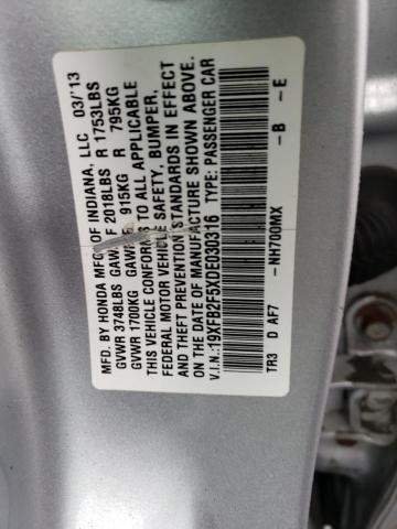 Photo 10 from auction – 2013 HONDA CIVIC LX with VIN 19XFB2F5XDE030316