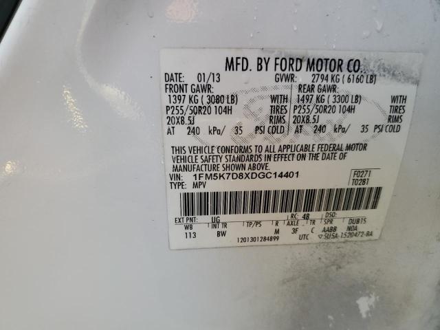Photo 10 from auction – 2013 FORD EXPLORER X with VIN 1FM5K7D8XDGC14401