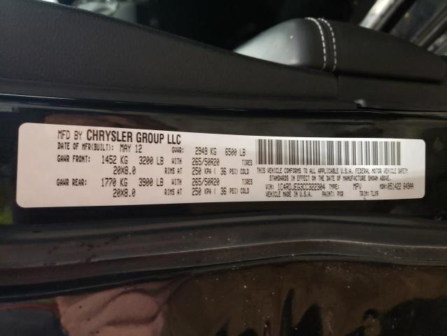 Photo 10 from auction – 2012 DODGE DURANGO CI with VIN 1C4RDJEG3CC322304