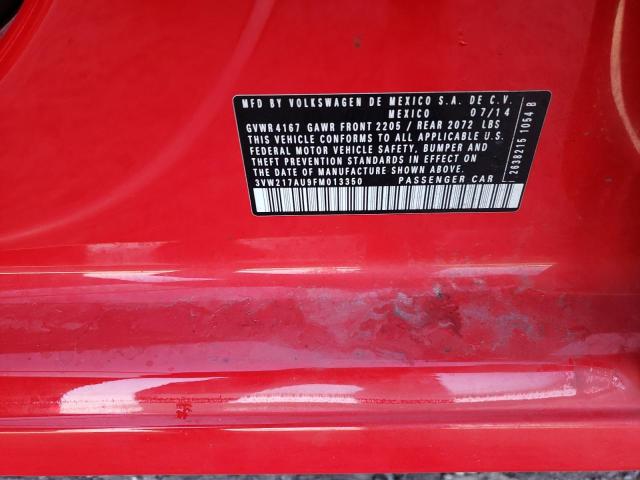 Photo 10 from auction – 2015 VOLKSWAGEN GOLF with VIN 3VW217AU9FM013350