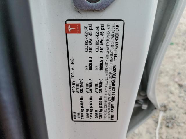 Photo 10 from auction – 2018 TESLA MODEL 3 with VIN 5YJ3E1EA4JF005825