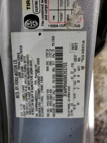 Photo 10 from auction – 2011 FORD FUSION SE with VIN 3FAHP0HA0BR203703