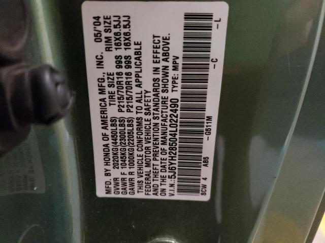 Zdjęcie 10 z aukcji – 2004 HONDA ELEMENT EX z VIN 5J6YH28504L022490