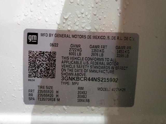 Photo 10 from auction – 2022 CHEVROLET BLAZER 2LT with VIN 3GNKBCR44NS215902