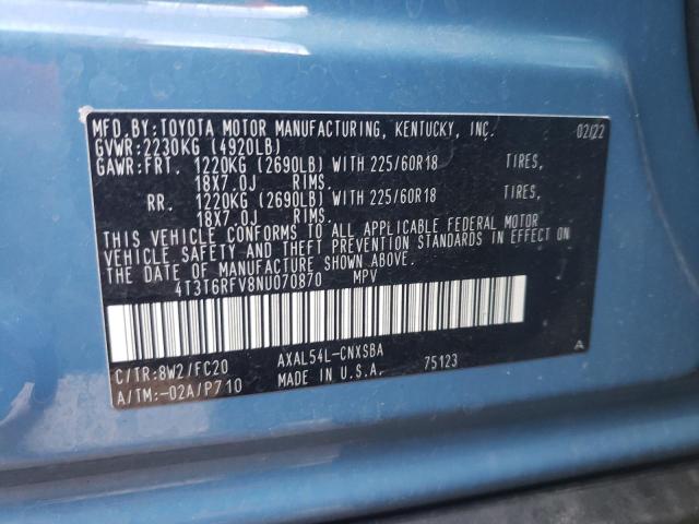 Photo 10 from auction – 2022 TOYOTA RAV4 SE with VIN 4T3T6RFV8NU070870