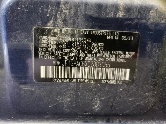 Photo 10 from auction – 2013 SUBARU IMPREZA PR with VIN JF1GPAC6XD2883055
