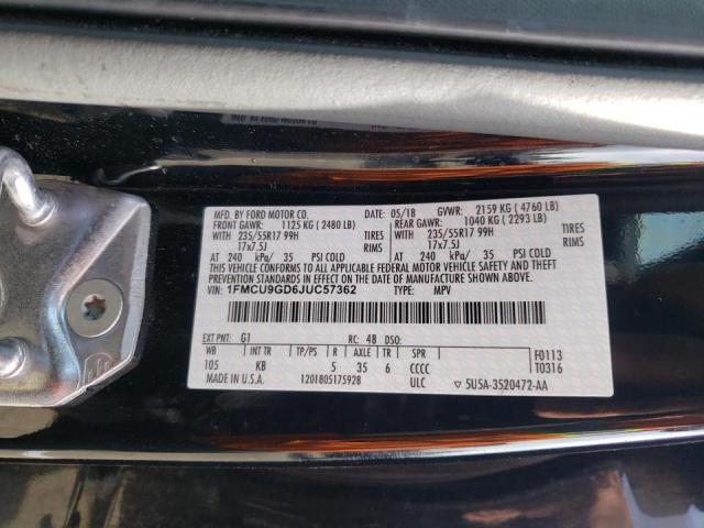 Photo 10 from auction – 2018 FORD ESCAPE SE with VIN 1FMCU9GD6JUC57362