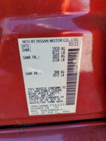 Photo 10 from auction – 2013 NISSAN ALTIMA 2.5 with VIN 1N4AL3AP6DC251155