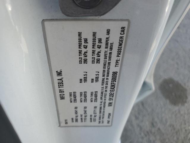 Photo 10 from auction – 2019 TESLA MODEL 3 with VIN 5YJ3E1EA3KF508098