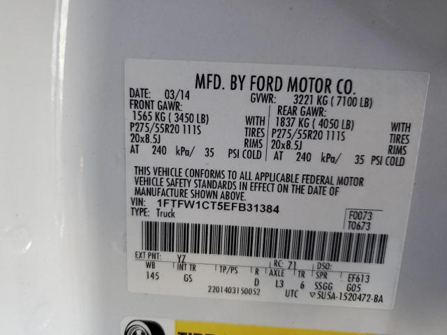Photo 10 from auction – 2014 FORD F150 SUPER with VIN 1FTFW1CT5EFB31384