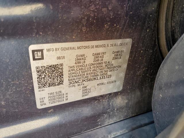 Photo 10 from auction – 2019 CHEVROLET TRAX LS with VIN 3GNCJKSB0KL131723