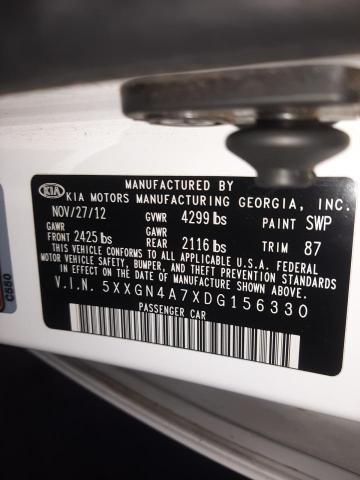 Photo 10 from auction – 2013 KIA OPTIMA EX with VIN 5XXGN4A7XDG156330