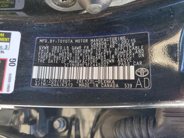 Photo 10 from auction – 2015 TOYOTA COROLLA L with VIN 2T1BURHE1FC445007