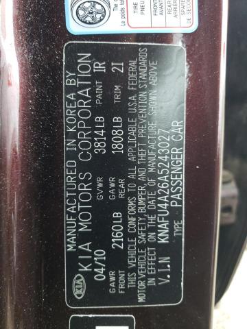 Photo 10 from auction – 2010 KIA FORTE EX with VIN KNAFU4A26A5243027