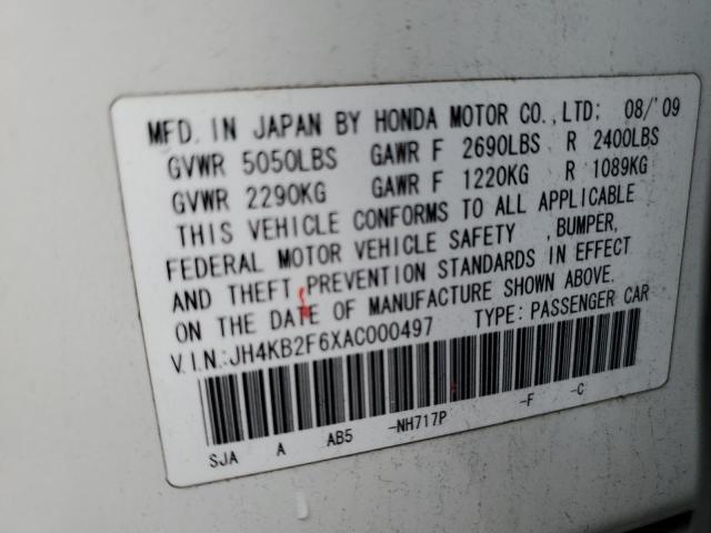 Photo 10 from auction – 2010 ACURA RL with VIN JH4KB2F6XAC000497