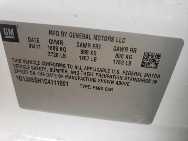 Photo 10 from auction – 2012 CHEVROLET SONIC LS with VIN 1G1JA5SH1C4111891