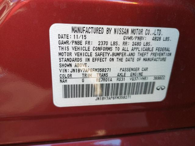 Photo 10 from auction – 2015 INFINITI Q50 BASE with VIN JN1BV7AP6FM358271
