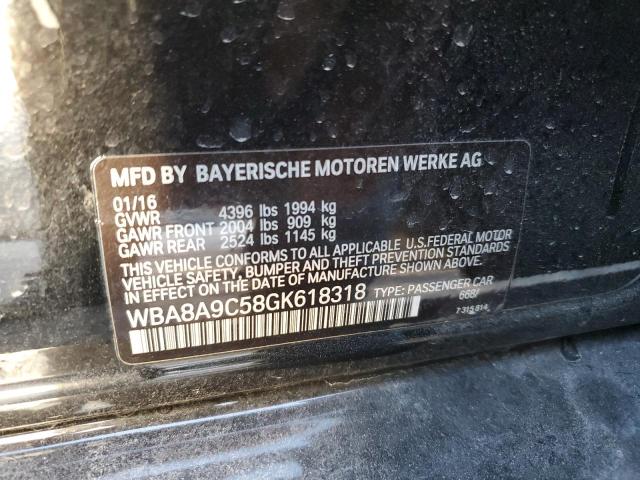 Photo 10 from auction – 2016 BMW 320 I with VIN WBA8A9C58GK618318