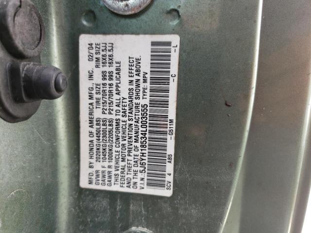 Photo 10 from auction – 2004 HONDA ELEMENT EX with VIN 5J6YH18534L003555