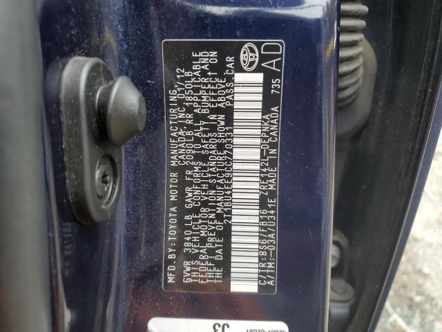 Photo 10 from auction – 2012 TOYOTA COROLLA with VIN 2T1BU4EE9CC770331