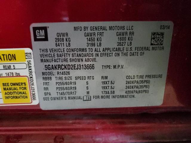 Photo 10 from auction – 2014 BUICK ENCLAVE with VIN 5GAKRCKD2EJ313666