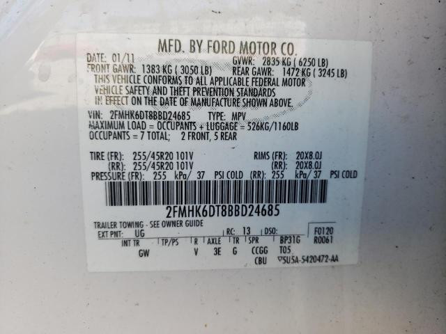 Photo 10 from auction – 2011 FORD FLEX LIMIT with VIN 2FMHK6DT8BBD24685
