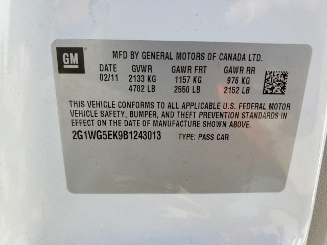 Photo 10 from auction – 2011 CHEVROLET IMPALA LT with VIN 2G1WG5EK9B1243013