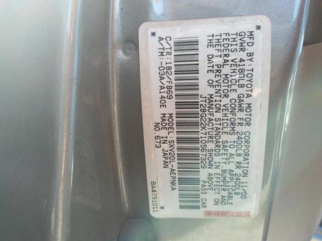Photo 10 from auction – 2001 TOYOTA CAMRY CE with VIN JT2BG22K710567329