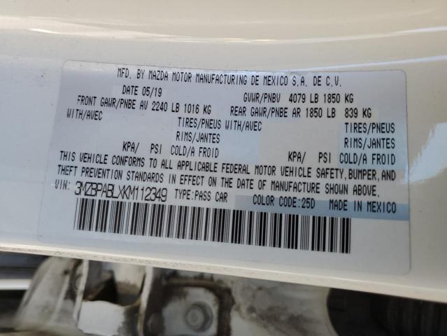 Photo 10 from auction – 2019 MAZDA 3 with VIN 3MZBPABLXKM112349