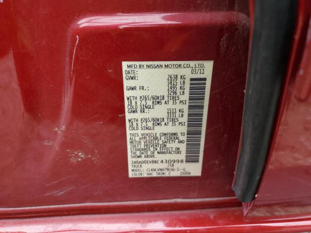 Photo 10 from auction – 2011 NISSAN FRONTIER S with VIN 1N6AD0EV8BC430998