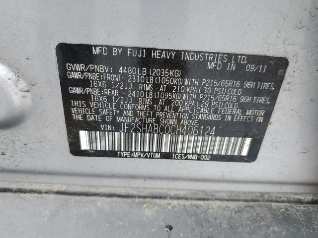 Photo 10 from auction – 2012 SUBARU FORESTER 2 with VIN JF2SHABC0CH406124