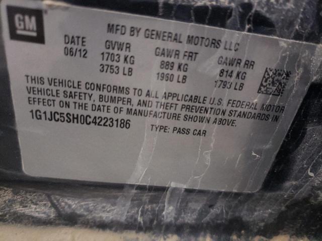 Photo 10 from auction – 2012 CHEVROLET SONIC LT with VIN 1G1JC5SH0C4223186
